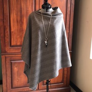 Hand Made Cozy Wrap in Menswear Pattern with Snaps at Shoulder NWOT